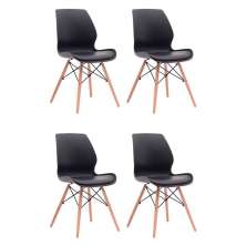 Conjunto com 4 Cadeiras Eames Eiffel Rubi Preto