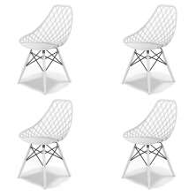 Conjunto com 4 Cadeiras Kaila DSW Branco
