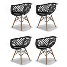 Conjunto com 4 Cadeiras Web DSW Preto