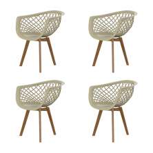 Conjunto com 4 Cadeiras Web Wood Fendi