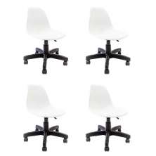 Conjunto com 4 Cadeiras de Escritório Secretária Eames Rioja Branco