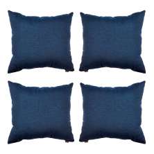 Conjunto com 4 Capas de Almofada Quadrada Candy 45x45 Linho Azul Marinho