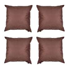 Conjunto com 4 Capas de Almofada Quadrada Candy 45x45 Suede Marrom