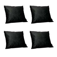 Conjunto com 4 Capas de Almofada Quadrada Candy 45x45 Suede Preto