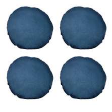 Conjunto com 4 Capas de Almofada Redonda Candy 45x45 Linho Azul Marinho