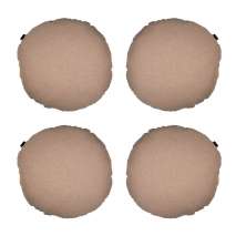 Conjunto com 4 Capas de Almofada Redonda Candy 45x45 Linho Bege