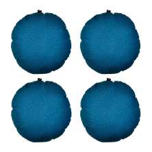 Conjunto com 4 Capas de Almofada Redonda Candy 45x45 Suede Azul Jeans