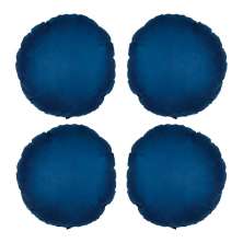 Conjunto com 4 Capas de Almofada Redonda Candy 45x45 Suede Azul Marinho