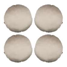 Conjunto com 4 Capas de Almofada Redonda Candy 45x45 Suede Bege