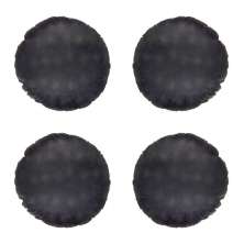Conjunto com 4 Capas de Almofada Redonda Candy 45x45 Suede Preto