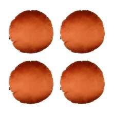 Conjunto com 4 Capas de Almofada Redonda Candy 45x45 Suede Terracota