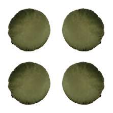 Conjunto com 4 Capas de Almofada Redonda Candy 45x45 Suede Verde