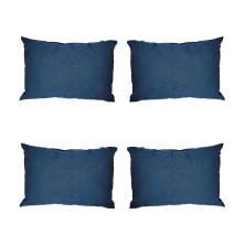 Conjunto com 4 Capas de Almofada Retangular Candy 30x45 Linho Azul Marinho