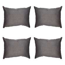 Conjunto com 4 Capas de Almofada Retangular Candy 30x45 Linho Grafite