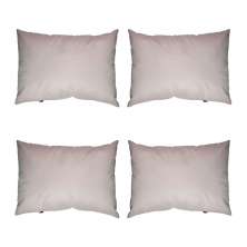 Conjunto com 4 Capas de Almofada Retangular Candy 30x45 Suede Bege
