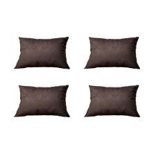 Conjunto com 4 Capas de Almofada Retangular Candy 30x45 Suede Marrom
