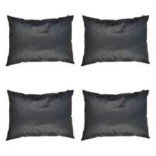 Conjunto com 4 Capas de Almofada Retangular Candy 30x45 Suede Preto