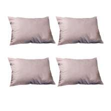 Conjunto com 4 Capas de Almofada Retangular Candy 30x45 Suede Rosa Claro