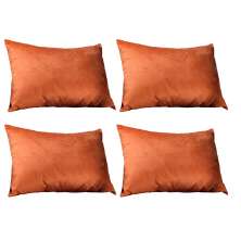 Conjunto com 4 Capas de Almofada Retangular Candy 30x45 Suede Terracota