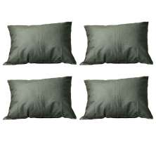 Conjunto com 4 Capas de Almofada Retangular Candy 30x45 Suede Verde