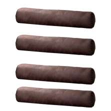 Conjunto com 4 Capas de Almofada Rolinho Candy 63x22 Suede Marrom