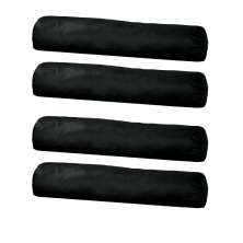 Conjunto com 4 Capas de Almofada Rolinho Candy 63x22 Suede Preto
