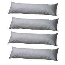 Conjunto com 4 Capas de Almofada de Rim Candy 70x22 Linho Cinza