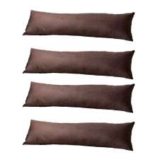 Conjunto com 4 Capas de Almofada de Rim Candy 70x22 Suede Marrom