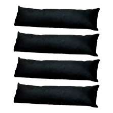 Conjunto com 4 Capas de Almofada de Rim Candy 70x22 Suede Preto