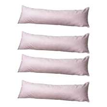 Conjunto com 4 Capas de Almofada de Rim Candy 70x22 Suede Rosa Claro