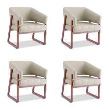 Conjunto com 4 Poltronas Air Areia
