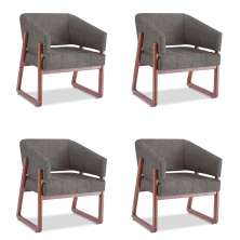 Conjunto com 4 Poltronas Air Cinza