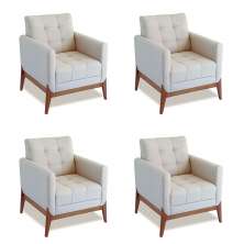 Conjunto com 4 Poltronas Brooks Areia
