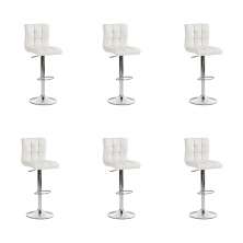 Conjunto com 6 Banquetas Giratórias Fitz Branco