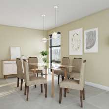 Conjunto com 6 Cadeiras Argos Suede Amassado Castor e Chocolate