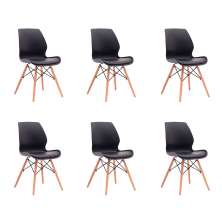 Conjunto com 6 Cadeiras Eames Eiffel Rubi Preto