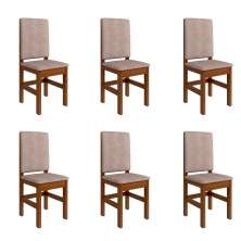 Conjunto com 6 Cadeiras Mistic Suede Canela