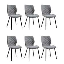 Conjunto com 6 Cadeiras Palmer Cinza