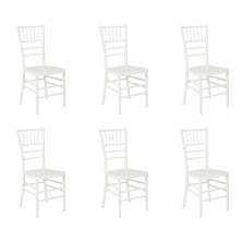 Conjunto com 6 Cadeiras Tiffany Branco