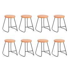 Conjunto com 8 Bancos Dili Natural e Preto Industrial