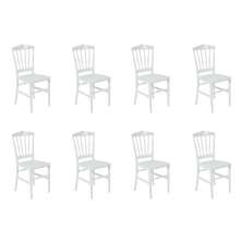 Conjunto com 8 Cadeiras Dior Resina Branco