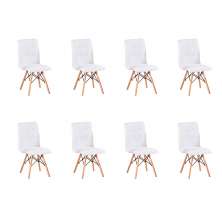 Conjunto com 8 Cadeiras Fitz Eiffel Branco