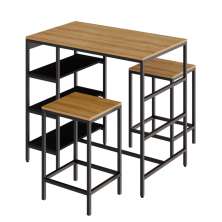 Conjunto de Mesa Bistrô e 2 Bancos Wooden Mel e Preto