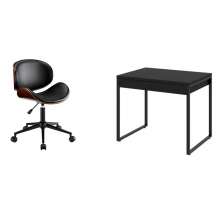 Conjunto de Mesa Kuadra 2 GV com Cadeira de Escritório Diretor Giratória Bergen Preta