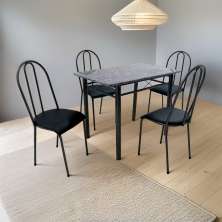 Conjunto de Mesa com 4 Cadeiras Ferry Preto