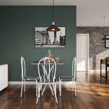 Conjunto de Mesa com 4 Cadeiras Tamara Branco e Preto