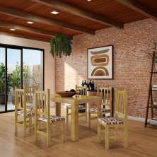 Conjunto de Mesa com 6 Cadeiras Angra Cerejeira