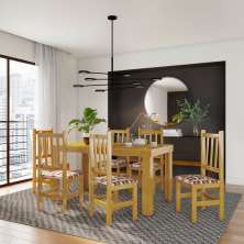 Conjunto de Mesa com 6 Cadeiras Belford Cerejeira