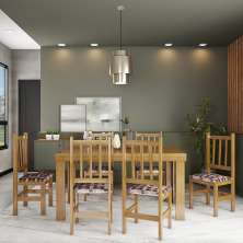 Conjunto de Mesa com 6 Cadeiras Caxias Cerejeira