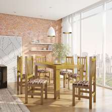 Conjunto de Mesa com 6 Cadeiras Londrina Cerejeira